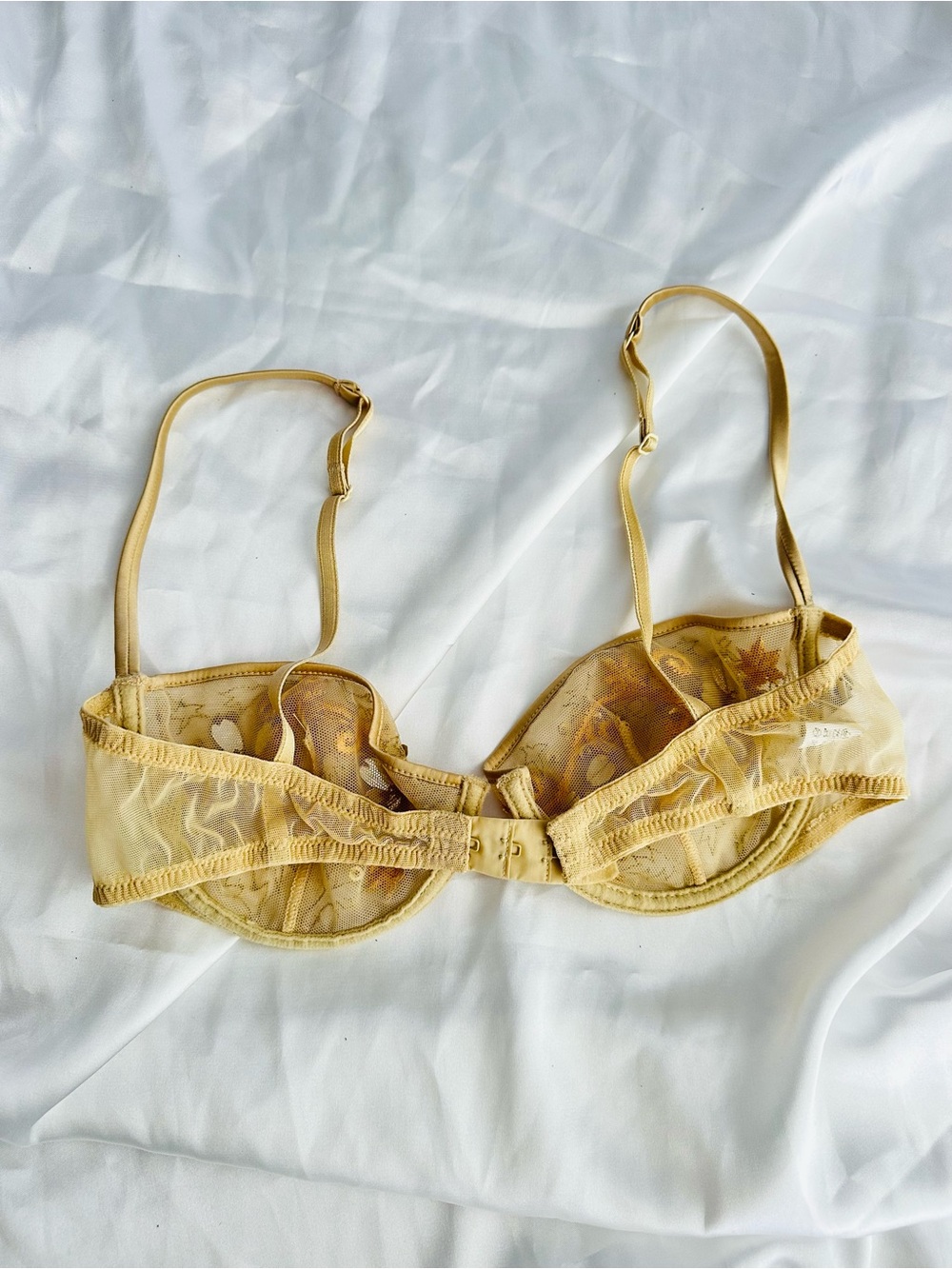 La Perla Sheer Embroidered crystals  Balconette Bra - Gold #152 - Picture 15 of 15